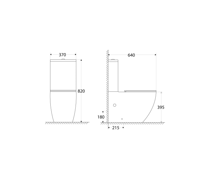 Inodoro compacto Bruntec Roundy Croquis 11