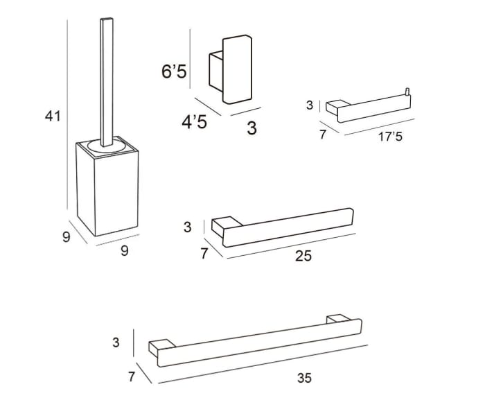 Conjunto de accesorios de baño Manillons Torrent Natura 1900 Croquis 6