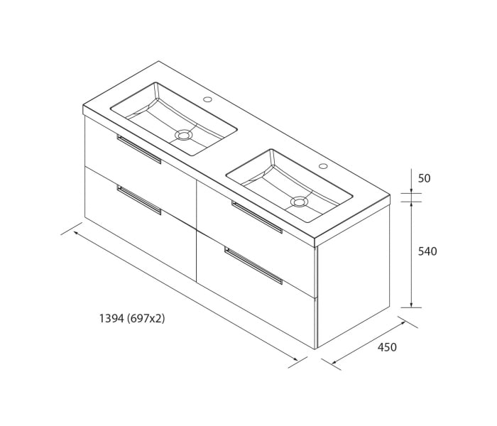 Conjunto mueble de baño Salgar Leni Croquis 20