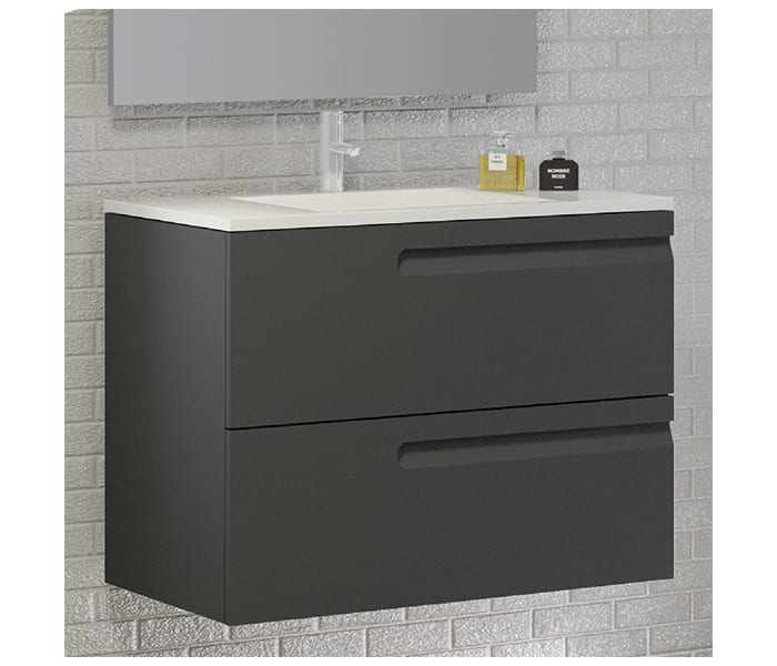 Muebles de baño Zeus 120 negro brillante con espejo pd.