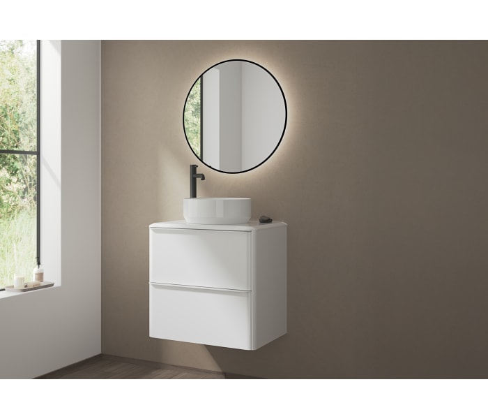 Mueble de baño con encimera blanca de resina Royo Dai Top Ambiente 4