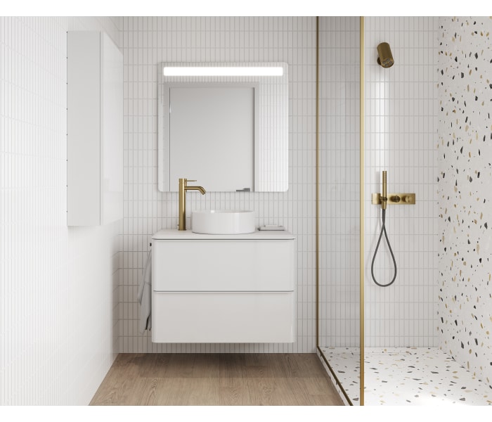 Mueble de baño con encimera blanca de resina Royo Dai Top Principal 1