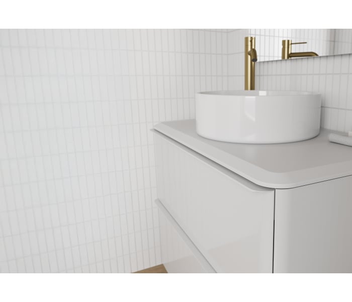 Mueble de baño con encimera blanca de resina Royo Dai Top Detalle 3