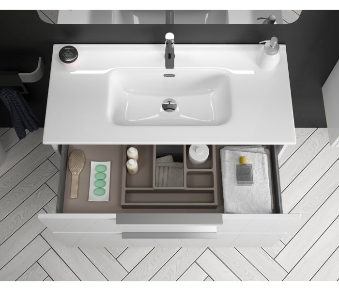 Mueble de baño con encimera de madera Galsaky Coycama Detalle 3