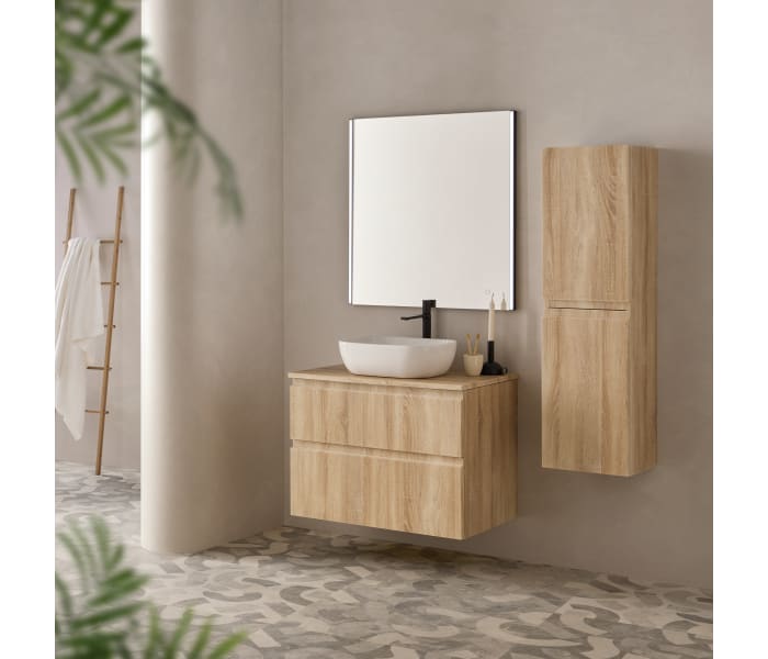 Conjunto mueble de baño con lavabo sobre encimera Sanchís Nice Principal 0