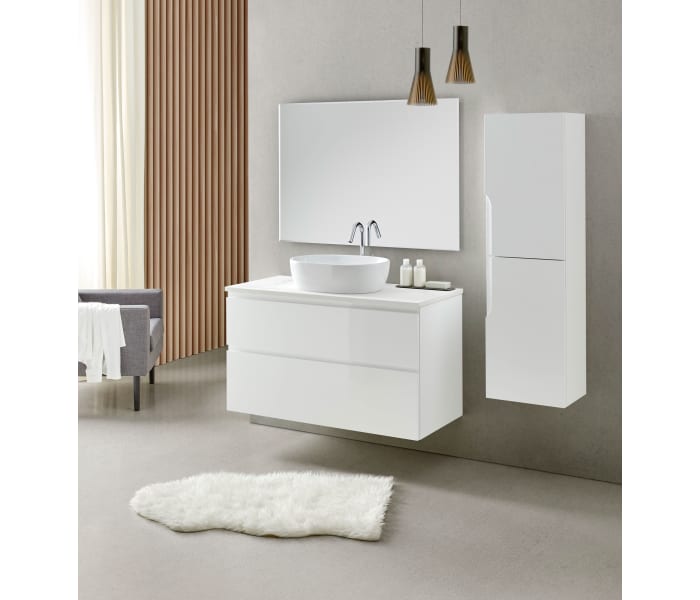 Conjunto mueble de baño con lavabo sobre encimera Sanchís Nice Principal 1