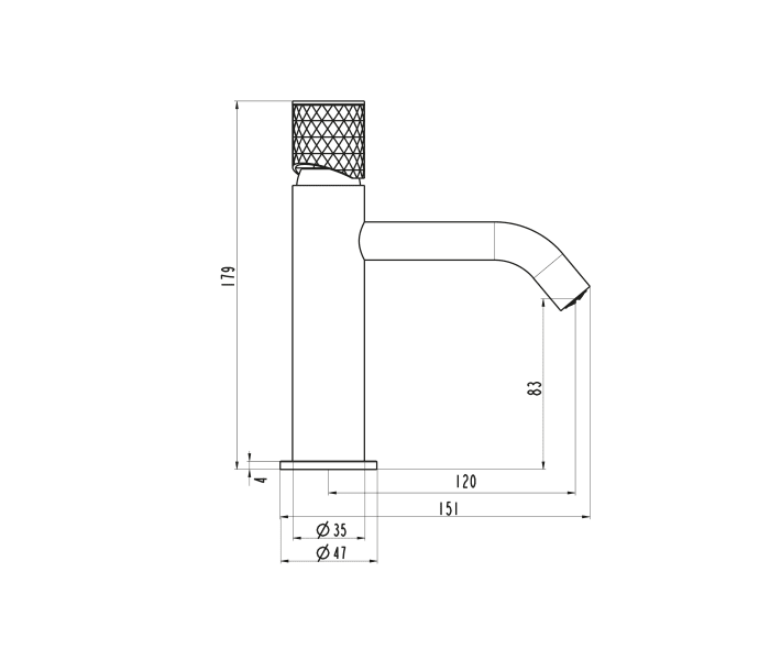 Grifo de lavabo GME Helios Croquis 7