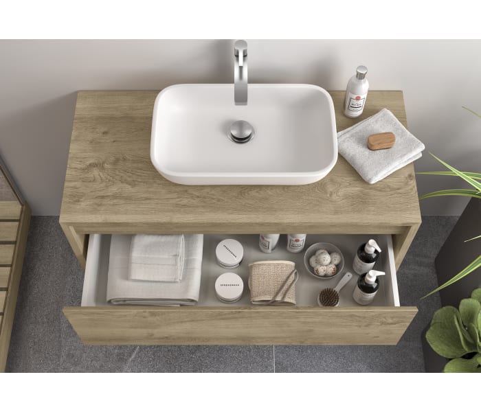 Mueble de baño Coycama lambda con encimera de madera Detalle 16