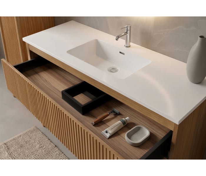 Conjunto de mueble de baño con lavabo Solid Surface Bruntec Duna Detalle 10