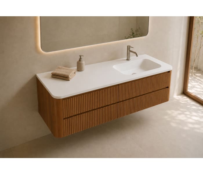 Conjunto de mueble de baño con lavabo Solid Surface Bruntec Duna Principal 4