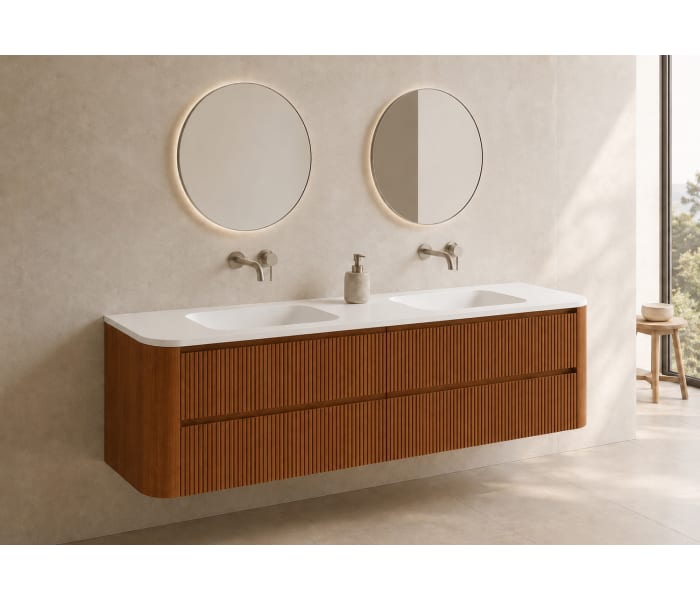 Conjunto de mueble de baño con lavabo Solid Surface Bruntec Duna Principal 3