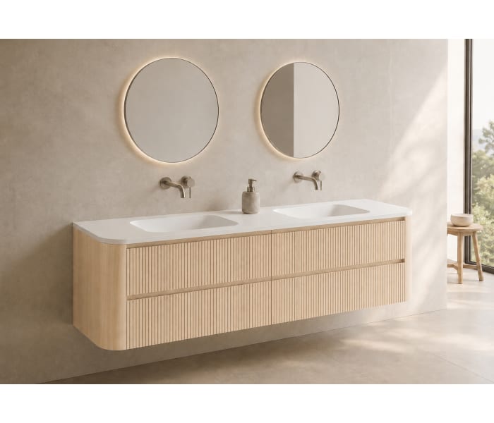 Conjunto de mueble de baño con lavabo Solid Surface Bruntec Duna Principal 2