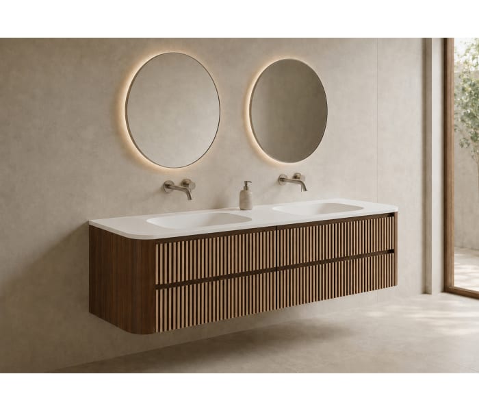Conjunto de mueble de baño con lavabo Solid Surface Bruntec Duna Principal 6