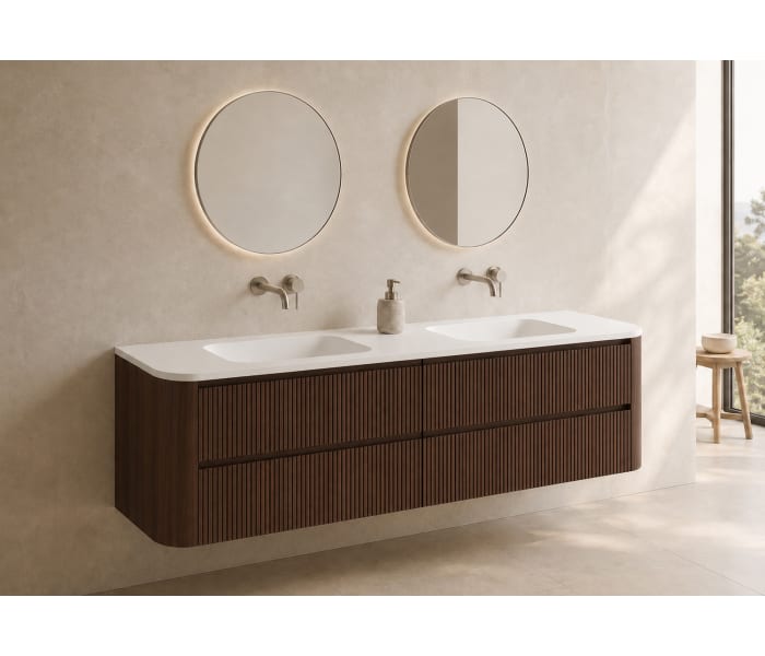 Conjunto de mueble de baño con lavabo Solid Surface Bruntec Duna Principal 5