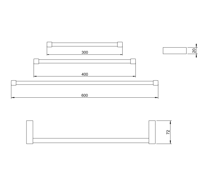Toallero de baño Cosmic Metric Croquis 8