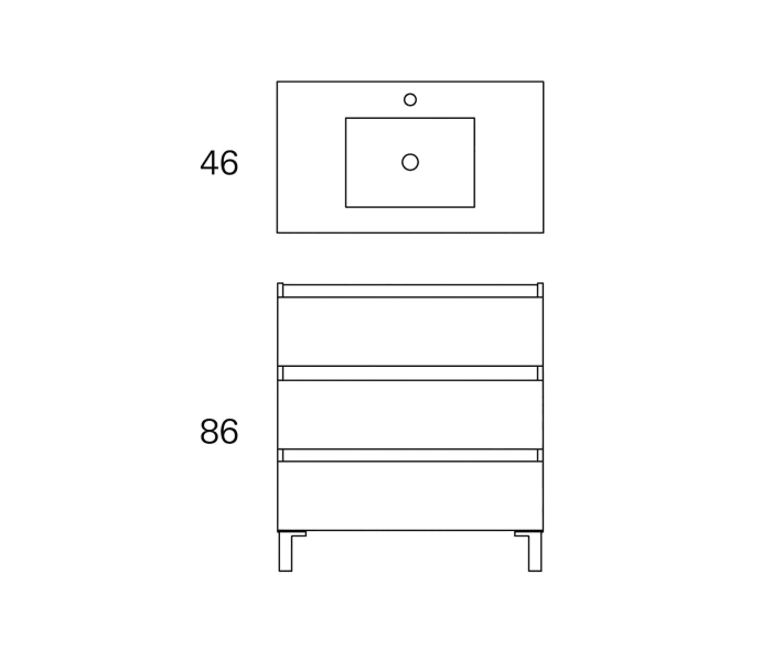 Conjunto mueble de baño Viso Box Croquis 11