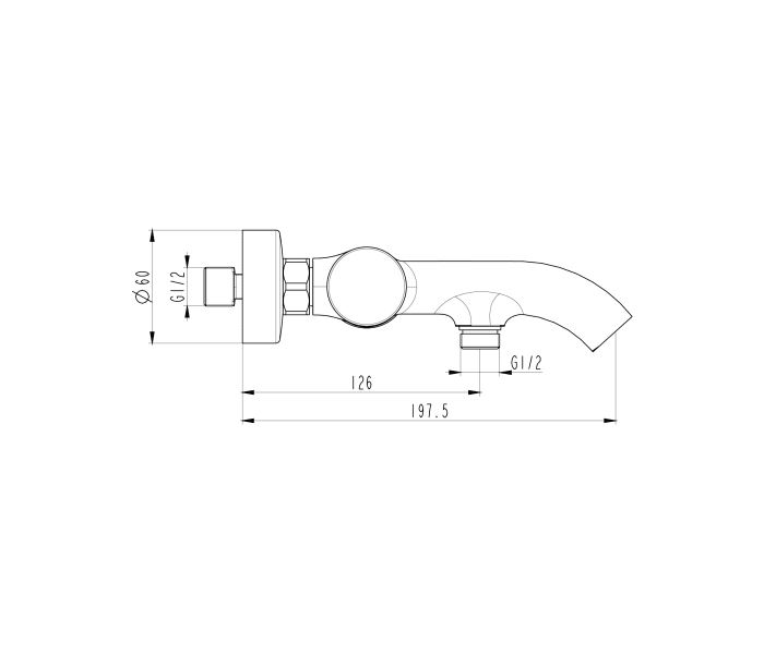 Grifo de bañera de GME Helios Croquis 7