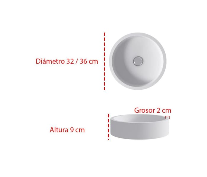 Lavabo sobre encimera Bruntec Coso Croquis 1