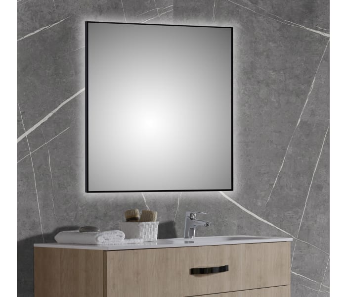 Armario de Baño con Espejo e Iluminado LED con 3-Puerta (70 x 60