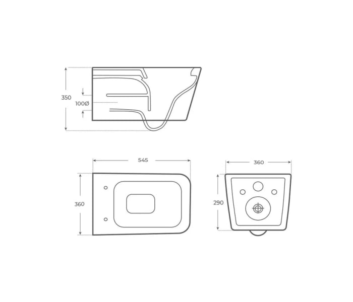 Pack inodoro + cisterna empotrada + pulsador Fossil Natura Florencia Croquis 7
