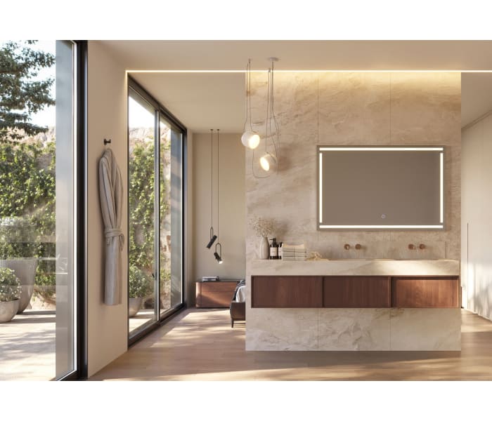Espejo de baño con luz LED Luna gris  Ledimex Viena Ambiente 4