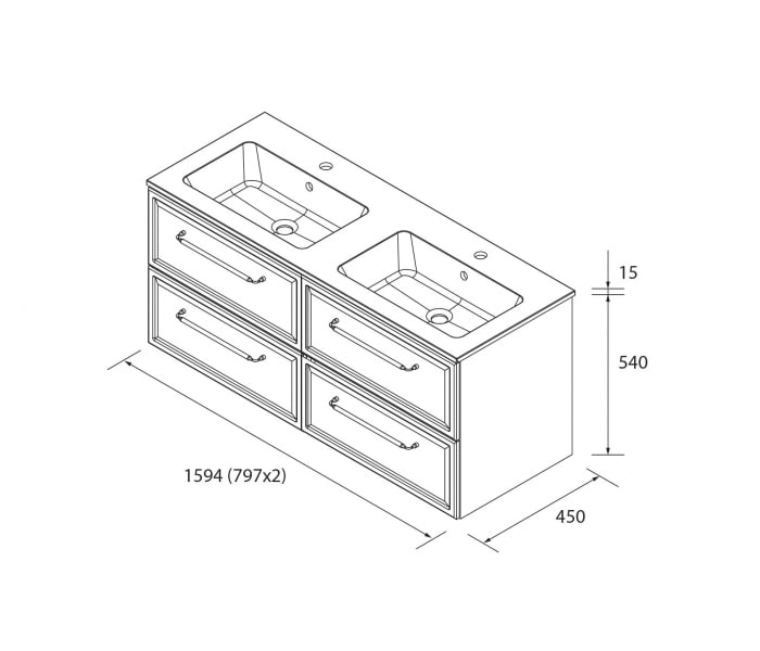 Conjunto mueble de baño Salgar Runa Croquis 16