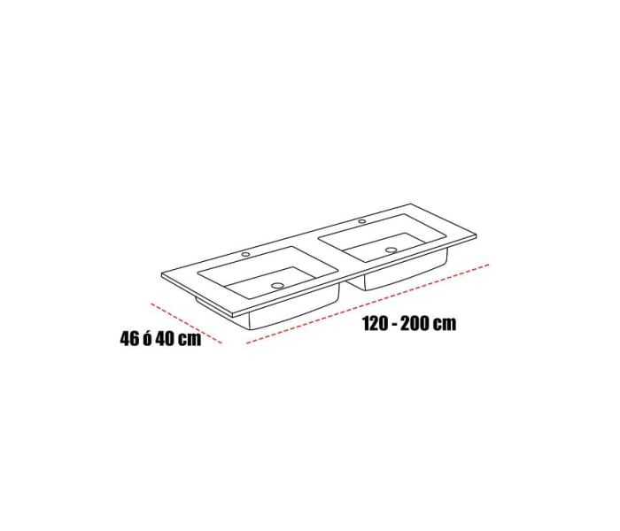 Lavabo encastrado Bruntec Miami Croquis 1