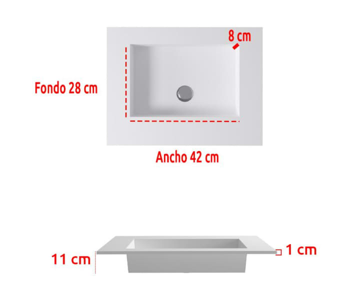 Lavabo encastrado Bruntec Miami Croquis 2