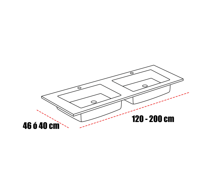 Lavabo encastrado Bruntec Miami Croquis 1