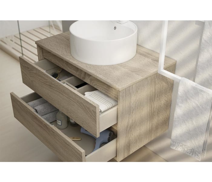 Mueble de baño con encimera de madera Bruntec Boston nórdico Detalle 7