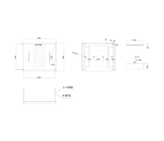Conjunto de ducha empotrado Imex Sumatra Croquis 7