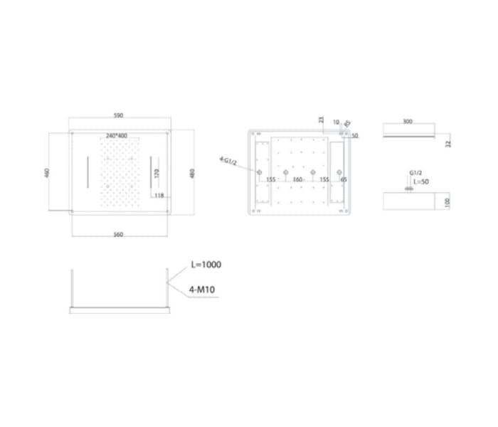 Conjunto de ducha empotrado Imex Sumatra Croquis 7