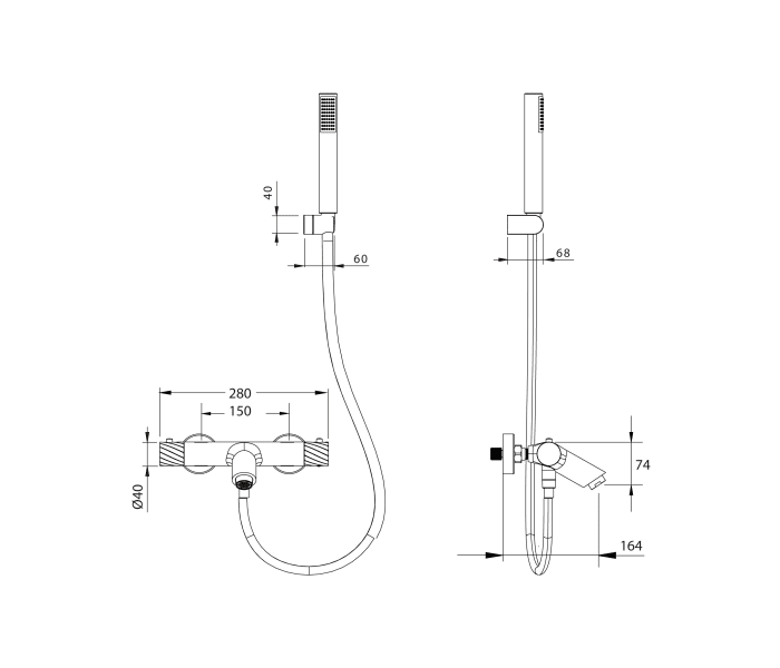 Grifo de bañera Imex Bless Croquis 23