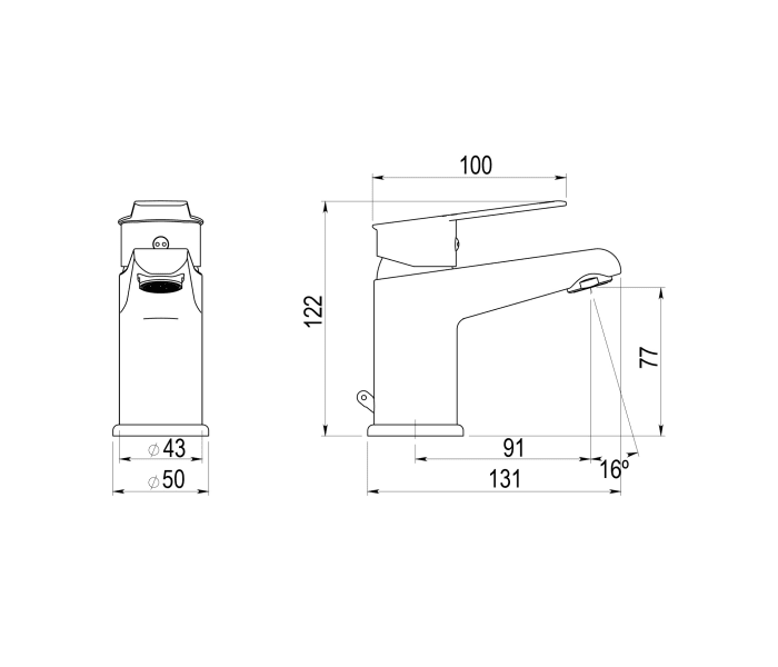 Grifo de lavabo Galindo Albos Plus Croquis 4