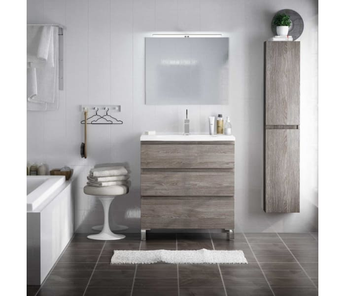 Conjunto mueble baño con lavabo Carmen blanco Avila Dos — Azulejossola