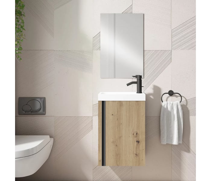 Conjunto completo mueble de baño de fondo reducido 22 cm Visobath Lagos Principal 5