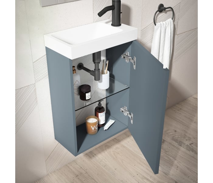 Conjunto completo mueble de baño de fondo reducido 22 cm Visobath Lagos Detalle 2