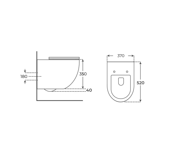 Pack inodoro + cisterna empotrada + pulsador Fossil Natura Elba Croquis 7
