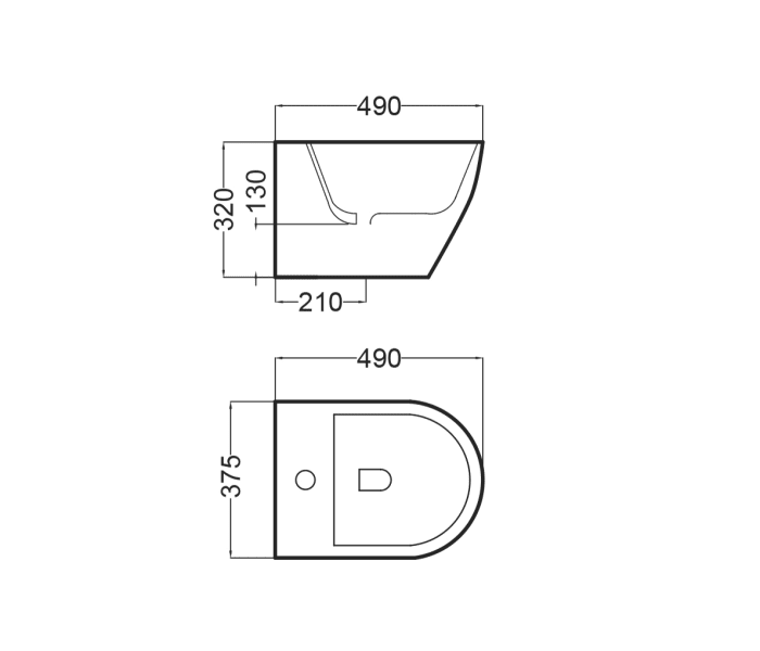 Pack inodoro suspendido + bidé suspendido Bruntec Lisboa Croquis 8