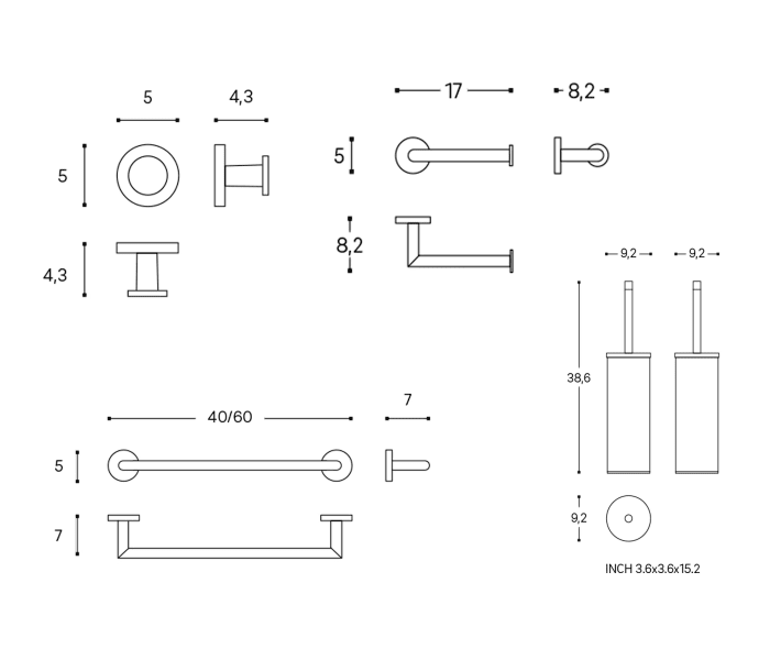 Conjunto de accesorios de baño Cosmic Start Croquis 11