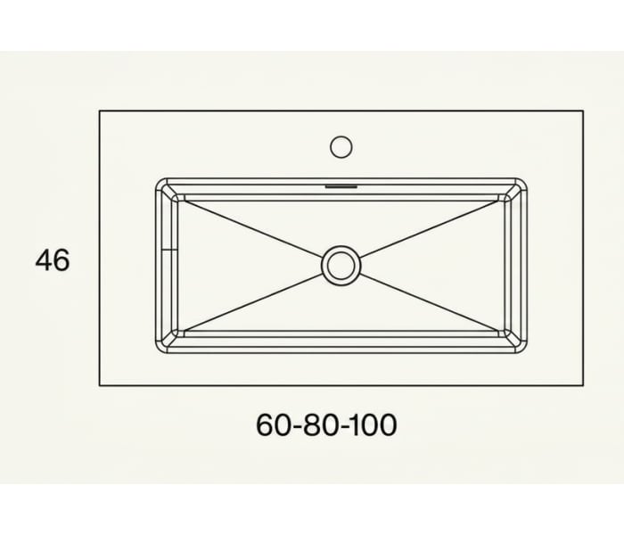 Lavabo encastrado 11.5 cm alto Visobath Nantes Croquis 15