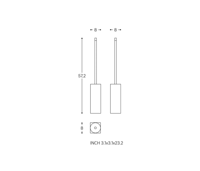 Escobillero de baño Cosmic Metric Croquis 3