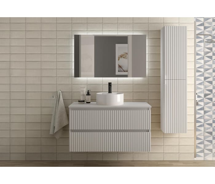 Conjunto mueble de baño Salgar Kira con lavabo sobre encimera Principal 3