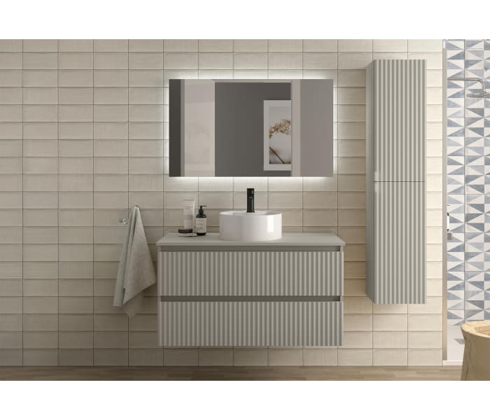 Conjunto mueble de baño Salgar Kira con lavabo sobre encimera Principal 2