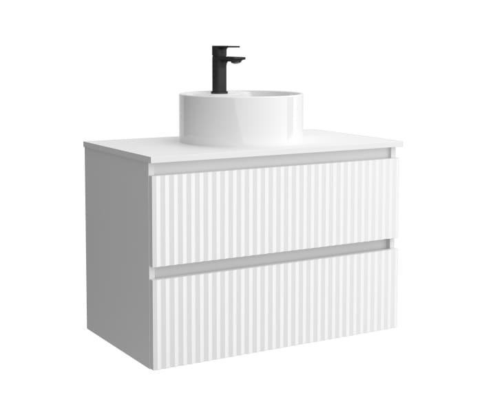 Conjunto mueble de baño Salgar Kira con lavabo sobre encimera Detalle 8