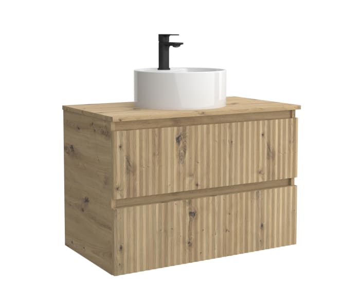 Conjunto mueble de baño Salgar Kira con lavabo sobre encimera Detalle 5