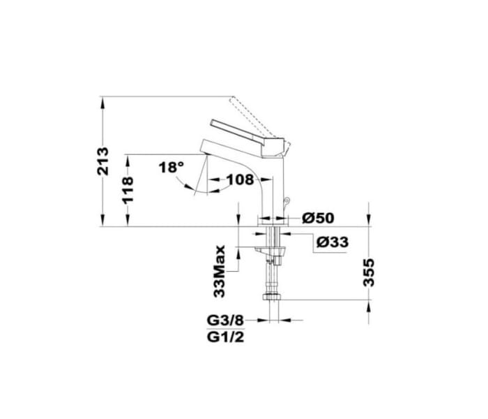 Grifo de lavabo L Strohm Teka Dessin Croquis 2