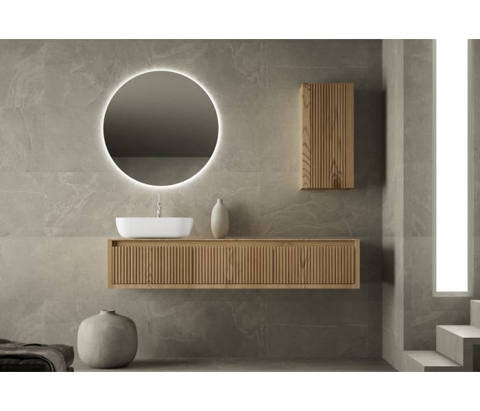 Mueble de baño madera maciza con encimera de madera Bruntec Alpes 20 Principal 0