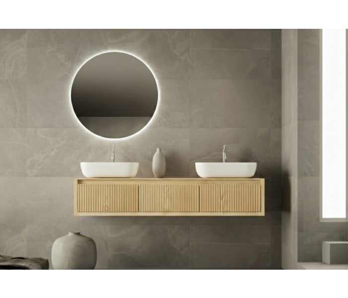 Mueble de baño madera maciza con encimera de madera Bruntec Alpes 20 Detalle 4