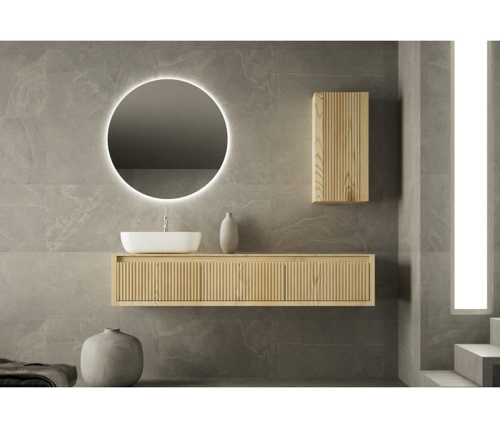 Mueble de baño madera maciza con encimera de madera Bruntec Alpes 20 Principal 1